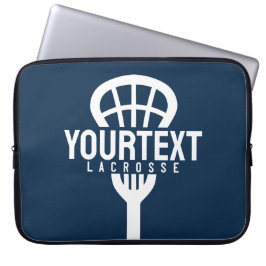 Lacrosse Player CUSTOM TEXT Team Mesh Sport Stick Laptopschutzhülle