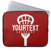 Lacrosse Player CUSTOM TEXT Team Mesh Sport Stick Laptopschutzhülle (Vorderseite)