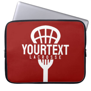 Lacrosse Player CUSTOM TEXT Team Mesh Sport Stick Laptopschutzhülle