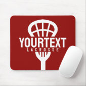 Lacrosse Player CUSTOM TEXT Team Mesh Sport Stick Mousepad (Mit Mouse)