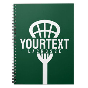 Lacrosse Player CUSTOM TEXT Team Mesh Sport Stick Notizblock