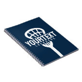 Lacrosse Player CUSTOM TEXT Team Mesh Sport Stick Notizblock (Rechte Seite)