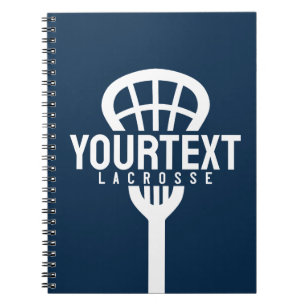 Lacrosse Player CUSTOM TEXT Team Mesh Sport Stick Notizblock