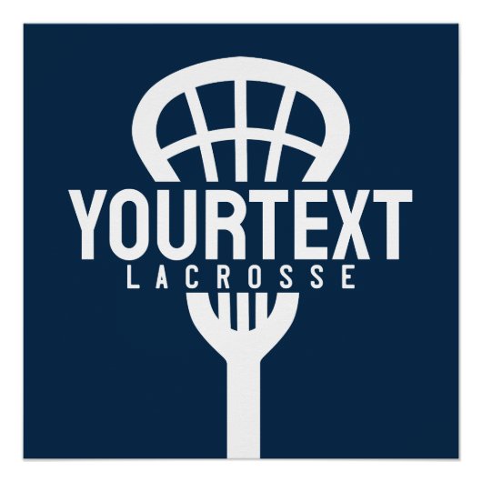Lacrosse Player CUSTOM TEXT Team Mesh Sport Stick Poster (Vorderseite)