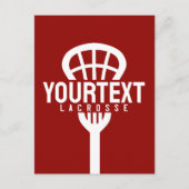 Lacrosse Player CUSTOM TEXT Team Mesh Sport Stick Postkarte (Vorderseite)