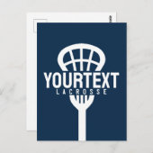 Lacrosse Player CUSTOM TEXT Team Mesh Sport Stick Postkarte (Vorne/Hinten)