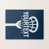 Lacrosse Player CUSTOM TEXT Team Mesh Sport Stick Puzzle (Horizontal)