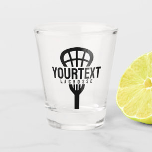 Lacrosse Player CUSTOM TEXT Team Mesh Sport Stick Schnapsglas