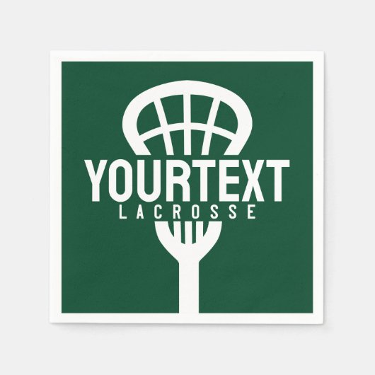 Lacrosse Player CUSTOM TEXT Team Mesh Sport Stick Serviette (Vorderseite)