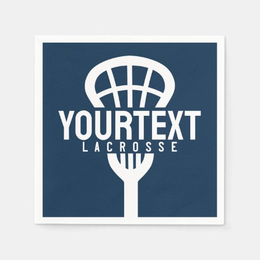 Lacrosse Player CUSTOM TEXT Team Mesh Sport Stick Serviette (Vorderseite)