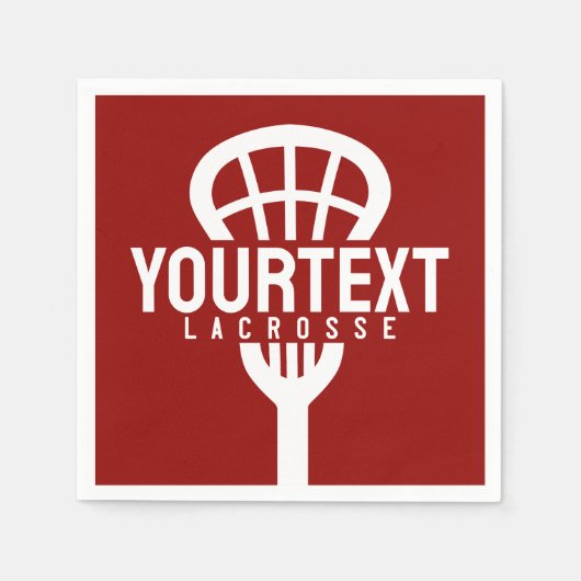 Lacrosse Player CUSTOM TEXT Team Mesh Sport Stick Serviette (Vorderseite)