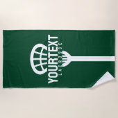 Lacrosse Player CUSTOM TEXT Team Mesh Sport Stick Strandtuch (Vorderseite)