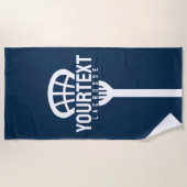 Lacrosse Player CUSTOM TEXT Team Mesh Sport Stick Strandtuch (Vorderseite)