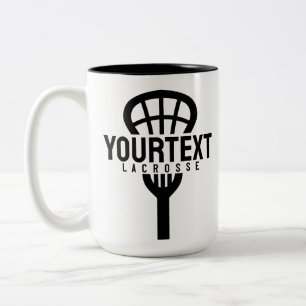 Lacrosse Player CUSTOM TEXT Team Mesh Sport Stick Zweifarbige Tasse