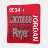Lacrosse Player Extraordinaire CUSTOM Keramikornament (Links)