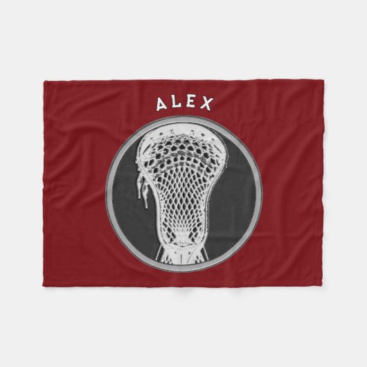 Lacrosse Player Fleece Blanket (Vorderseite (Horizontal))