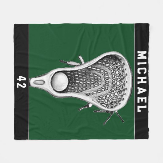 Lacrosse Player Fleecedecke (Vorderseite (Horizontal))
