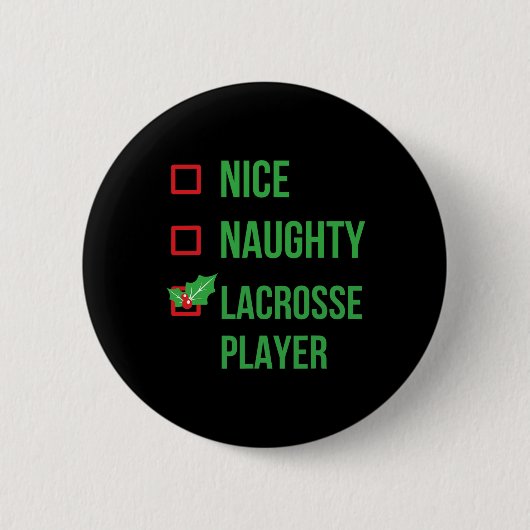 Lacrosse Player Funny Pajama Weihnachtsgeschenk Button (Vorderseite)