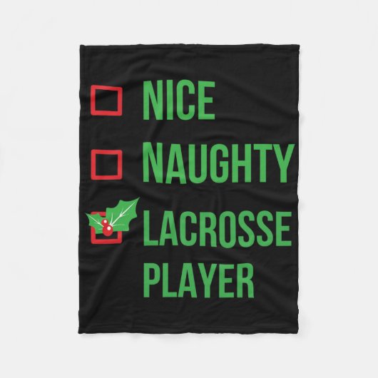 Lacrosse Player Funny Pajama Weihnachtsgeschenk Fleecedecke (Vorderseite)