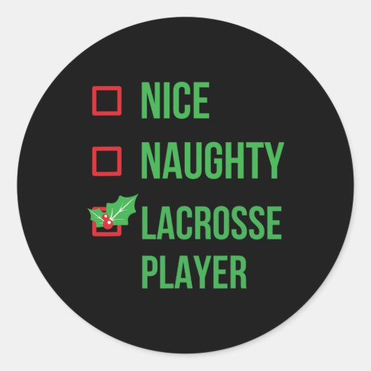 Lacrosse Player Funny Pajama Weihnachtsgeschenk Runder Aufkleber (Vorderseite)