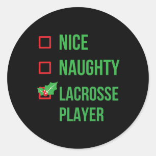 Lacrosse Player Funny Pajama Weihnachtsgeschenk Runder Aufkleber