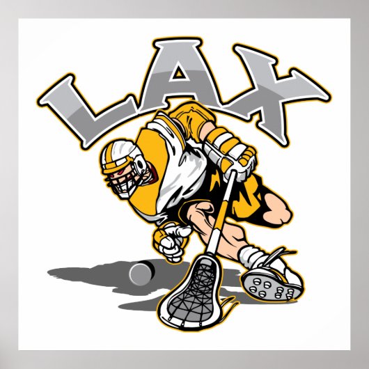 Lacrosse Player Gelb Uniform Poster (Vorne)