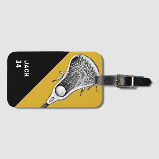 Lacrosse Player Gepäckanhänger (Vorderseite (Horizontal))