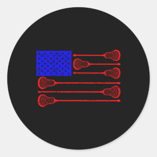 Lacrosse Player Independence Day Lax Patriotic Goa Runder Aufkleber