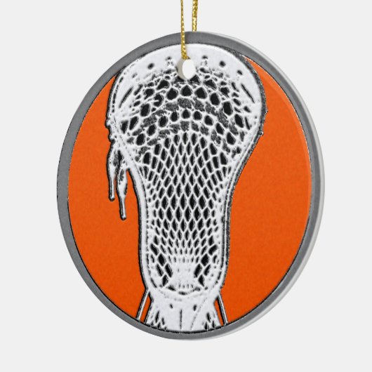 Lacrosse Player Keramik Ornament (Links)