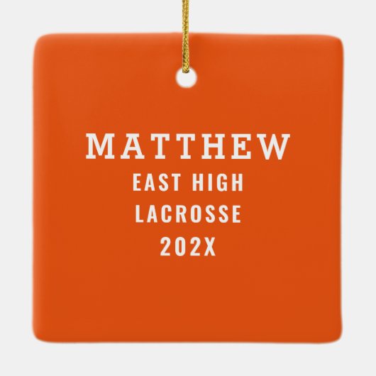 Lacrosse Player Keramikornament (Rückseite)