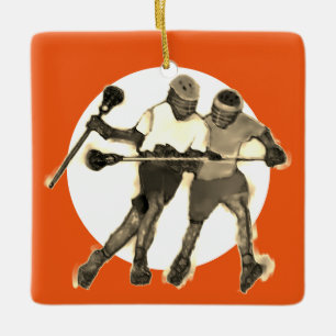 Lacrosse Player Keramikornament