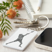 Lacrosse Player Keyring Schlüsselanhänger (Vorderseite rechts)