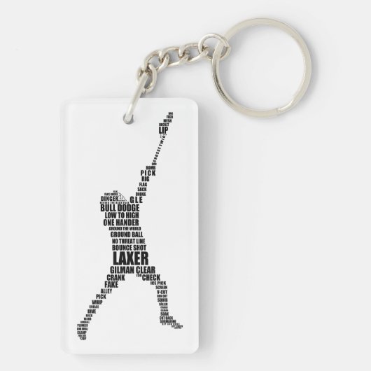 Lacrosse Player Keyring Schlüsselanhänger (Rückseite)