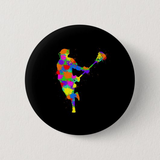 Lacrosse Player Kids Boys Jugend Button (Vorderseite)