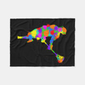 Lacrosse Player Kids Boys Jugend Fleecedecke (Vorderseite (Horizontal))