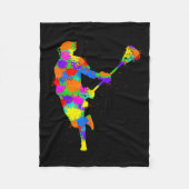 Lacrosse Player Kids Boys Jugend Fleecedecke (Vorderseite)