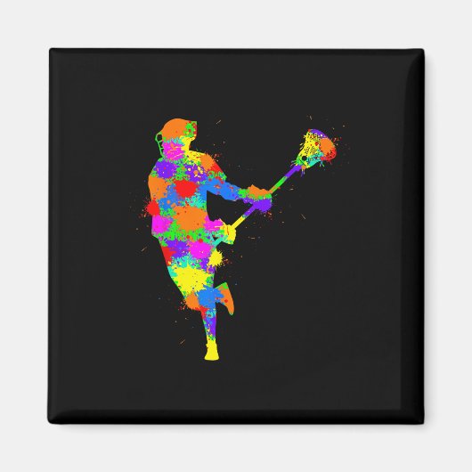 Lacrosse Player Kids Boys Jugend Magnet (Vorne)