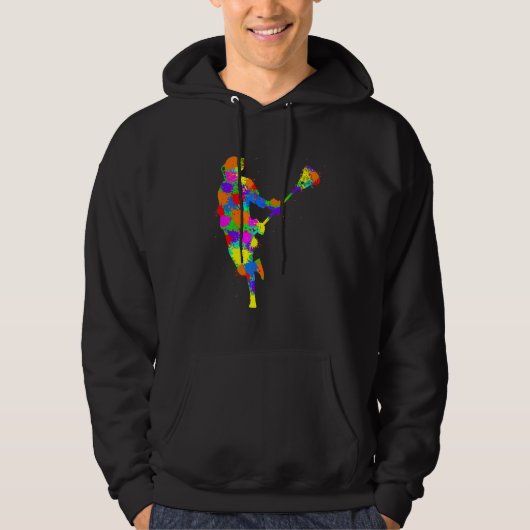 Lacrosse Player Kids Boys Youth Hoodie (Vorderseite)