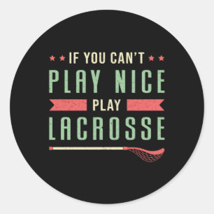 Lacrosse Player Lax Sport Stick Team Funny Gift Runder Aufkleber
