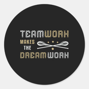 Lacrosse Player Lax Sport Teamwork Funny Geschenk Runder Aufkleber