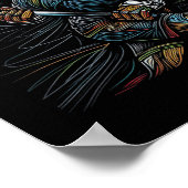 Lacrosse Player Line Abstrakte Kunst Poster (Ecke)