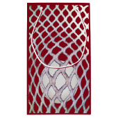 Lacrosse Player Maroon Kleine Geschenktasche Geschenktüte (Rückseite)