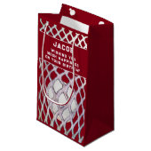 Lacrosse Player Maroon Kleine Geschenktasche Geschenktüte (Vorderseite Schrägansicht)