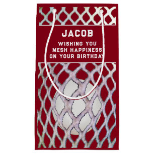 Lacrosse Player Maroon Kleine Geschenktasche Geschenktüte