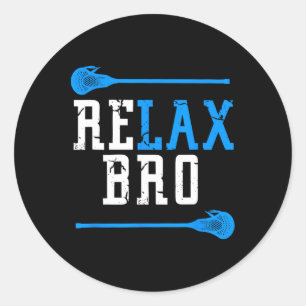 Lacrosse Player Men Boys Lexikon Relax Bed & Break Runder Aufkleber