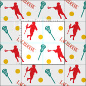 Lacrosse Player-Muster für rote und grüne männlich Stoff (Kachel)