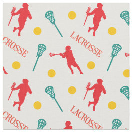 Lacrosse Player-Muster für rote und grüne männlich Stoff