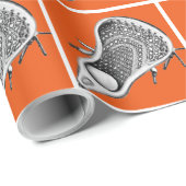 Lacrosse Player Orange-Geschenk Geschenkpapier (Rolleneckpunkt)