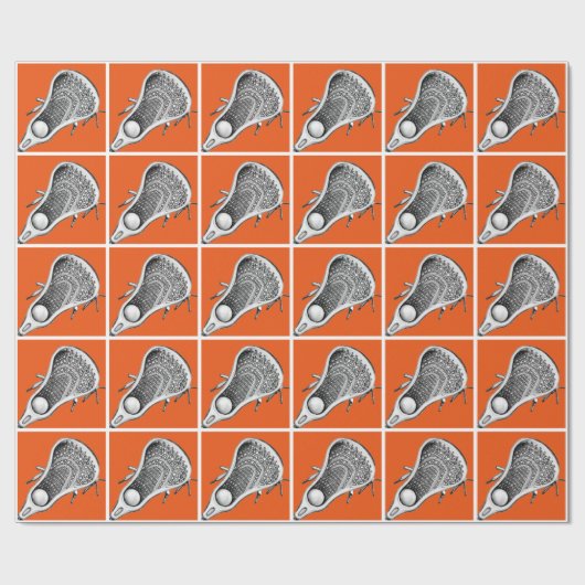 Lacrosse Player Orange-Geschenk Geschenkpapier (Flach)