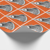 Lacrosse Player Orange-Geschenk Geschenkpapier (Ecke)